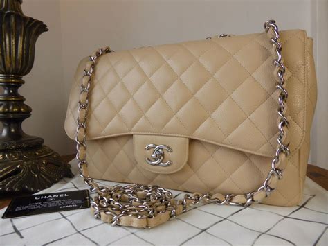 chanel jumbo single flap beige caviar silver hardware|The Always Timeless Chanel Classic Flap Bag.